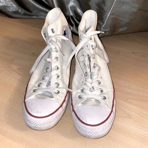 White womens high top converse